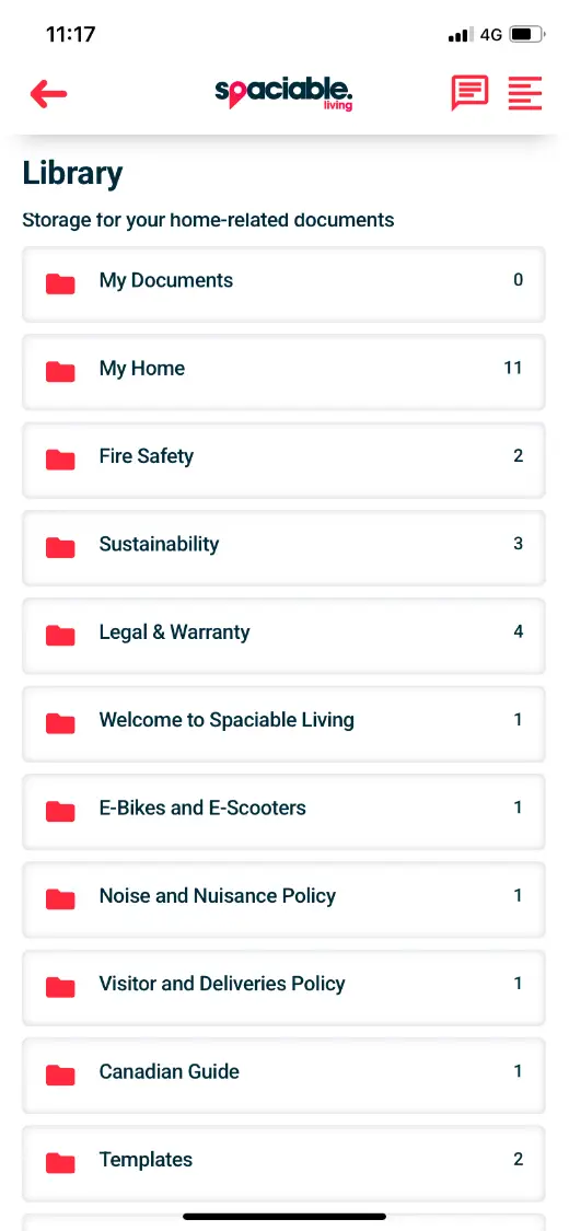 Library folders in the resident app