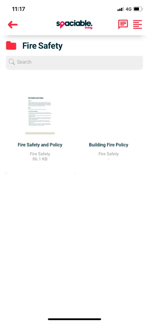 Fire Safety folder with documents